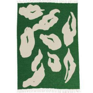 Wool Throw Blanket Green No 1