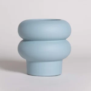 Handmade vase "Ripple" light blue 28 cm