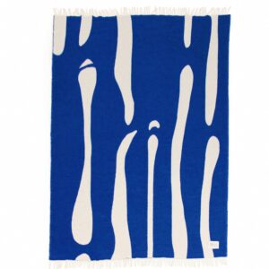Wool Throw Blanket Blue No 1