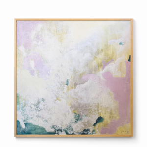 Framed canvas reproduction of the painting ''Safe to Float Away'' by Kaari Sibrits 100x100