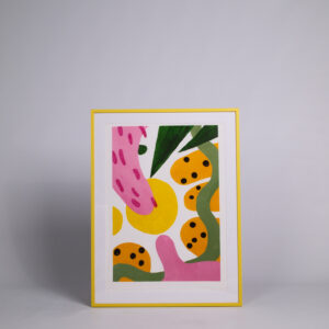 Signed print of the painting ''This Desert is My Oasis 4'' by Moona Saul, 60x80