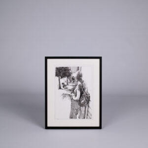 Rimo Lausmaa framed drawing “Into the Light” 40x50