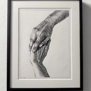 Rimo Lausmaa framed drawing "Still Friends" 41x51