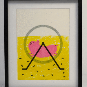 Signed Krõõt Kukkur Illustrations "hamster" risograph 40x50