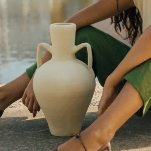 Handmade vase Gandian – white