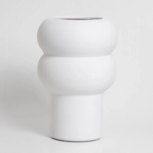 Handmade vase “Ripple” white 24cm
