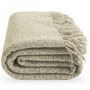 Bouclé wool throw by MATÍ – ivory<br/>
