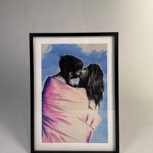 Signed reproduction of Siim Hanikat's painting 'Candle Light', 50x70 cm