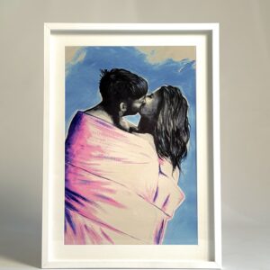 Signed reproduction of Siim Hanikat's painting 'Candle Light', 50x70 cm
