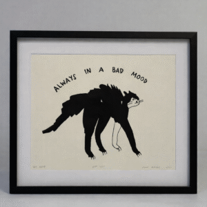Signed Krõõt Kukkur Illustrations “bad mood” risograph 40×50<br/>