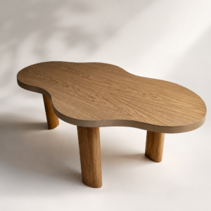 Organic shaped coffee table Lago by MATÍ - light oak