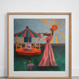 Signed print of Anna Kõuhkna's painting ''The Violinist'' - 70x70