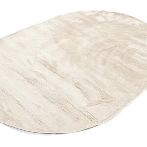 Oval plush rug Aranga - beige