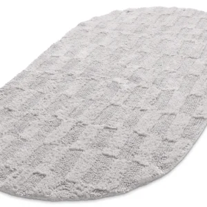 Oval bath mat Bevin – light grey