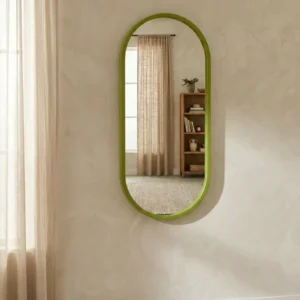 Pillar design wall mirror, green