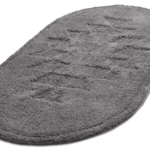 Oval bath mat Gertie – dark grey 50x90