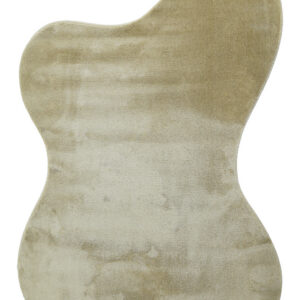 Organic shaped soft FUR rug Aranga - light green