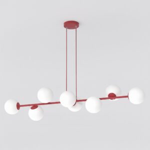 Magnus pendant light with opal glass shade - red