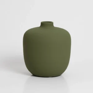 Handcrafted vase "Blanc 05 - olive green"
