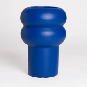 Handcrafted "Ripple" Vase, Blue, 24 cm